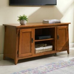 Mission TV Stand With Legs In Russet, 50-Inch