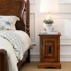 Mission Cabinet End Table In Mission Oak -US Home Sales Store mission printer stand mission oak 9