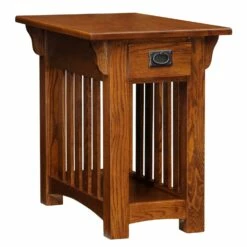 Mission Impeccable Chairside Table In Medium Oak