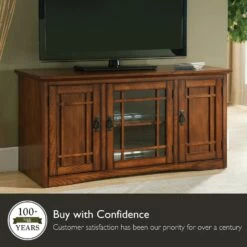 Mission TV Stand With Storage In Mission Oak, 50-Inch -US Home Sales Store mission tv stand storage oak 4
