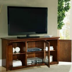 Mission TV Stand With Storage In Mission Oak, 50-Inch -US Home Sales Store mission tv stand storage oak 5