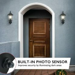 Oak Creek Dusk To Dawn Uplight In Black -US Home Sales Store oak creek dusk dawn downlight black 3