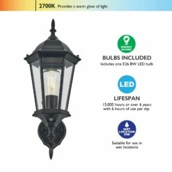 Oak Creek Dusk To Dawn Uplight In Black -US Home Sales Store oak creek dusk dawn downlight black 4