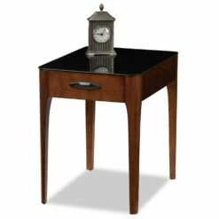Obsidian Drawer End Table In Chestnut