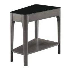 Obsidian Wedge Table In Burnished Smoke Gray