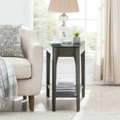 Obsidian Wedge Table In Burnished Smoke Gray 10 Obsidian Wedge Table In Burnished Smoke Gray -US Home Sales Store obsidian gray wedge table burnished smoke gray 4