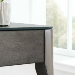 Obsidian Wedge Table In Burnished Smoke Gray 13 Obsidian Wedge Table In Burnished Smoke Gray -US Home Sales Store obsidian gray wedge table burnished smoke gray 7