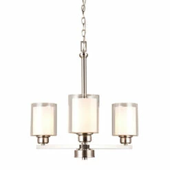 Olso Chandelier In Satin Nickel, 3-Light
