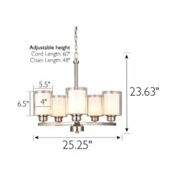 Oslo Chandelier In Satin Nickel, 5-Light -US Home Sales Store oslo chandelier satin nickel 5 light 3