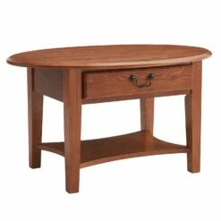 Oval Coffee Table In Medium Oak