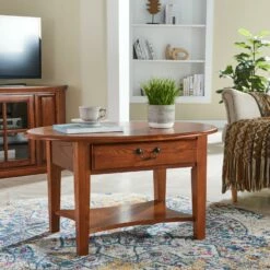 Oval Coffee Table In Medium Oak -US Home Sales Store oval coffee table medium oak 3