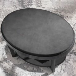 Oval Condo Coffee Table In Smoke Gray -US Home Sales Store oval condo coffee table smoke gray 5