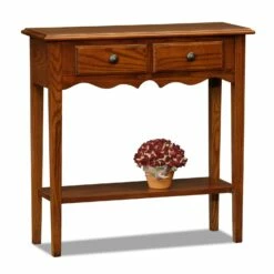 Petite Console In Medium Oak