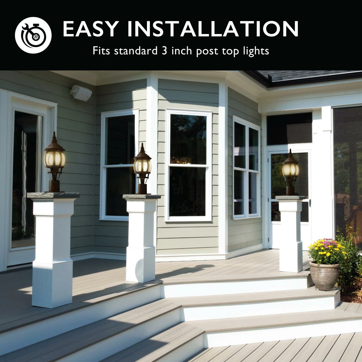 Pier Base Accessory Mount In Bronze, 3-Inch 5 Pier Base Accessory Mount In Bronze, 3-Inch - Image 5