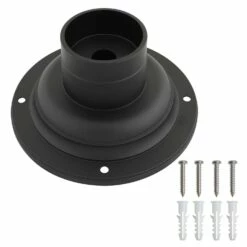 Pier Base Round Mount In Matte Black, 3-Inch Fitter