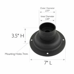 Pier Base Round Mount In Matte Black, 3-Inch Fitter -US Home Sales Store pier base round mount matte black 7