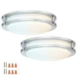 Ripon Color Temperature Selectable LED Flush Ceiling Light, 11-Inch, 2-Pack