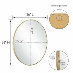 Kenna Round Wall Mirror With Gold Frame, 36-Inch -US Home Sales Store round 36 inch gold mirror 6