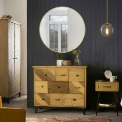 Kenna Round Wall Mirror With Gold Frame, 36-Inch -US Home Sales Store round 36 inch gold mirror 7