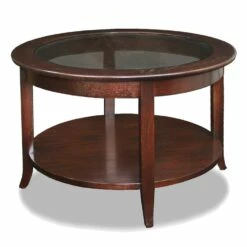Round Coffee Table In Chocolate Oak