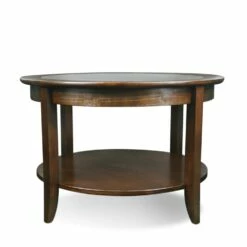 Round Coffee Table In Chocolate Oak -US Home Sales Store round coffee table chocolate oak 5