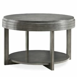 Round Condo Coffee Table In Smoke Gray