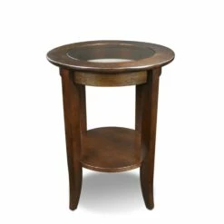 Round Side Table In Chocolate Oak -US Home Sales Store round side table chocolate oak 4