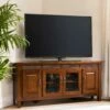 TV Console With Slate Tiles In Distressed Rustic Autumn, 56-Inch
