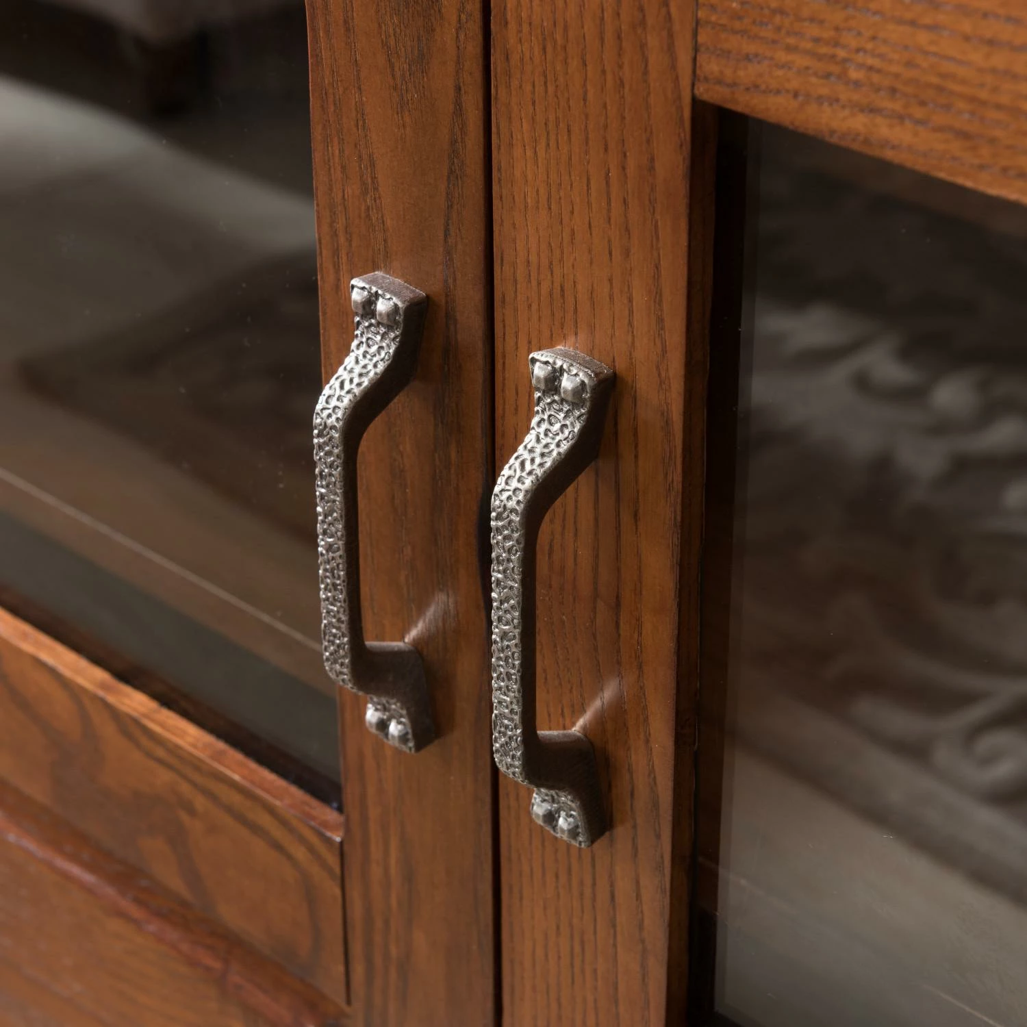 Rustic Oak TV Stand In Distressed Rustic Autumn, 46-Inch 7 Rustic Oak TV Stand In Distressed Rustic Autumn, 46-Inch - Image 7