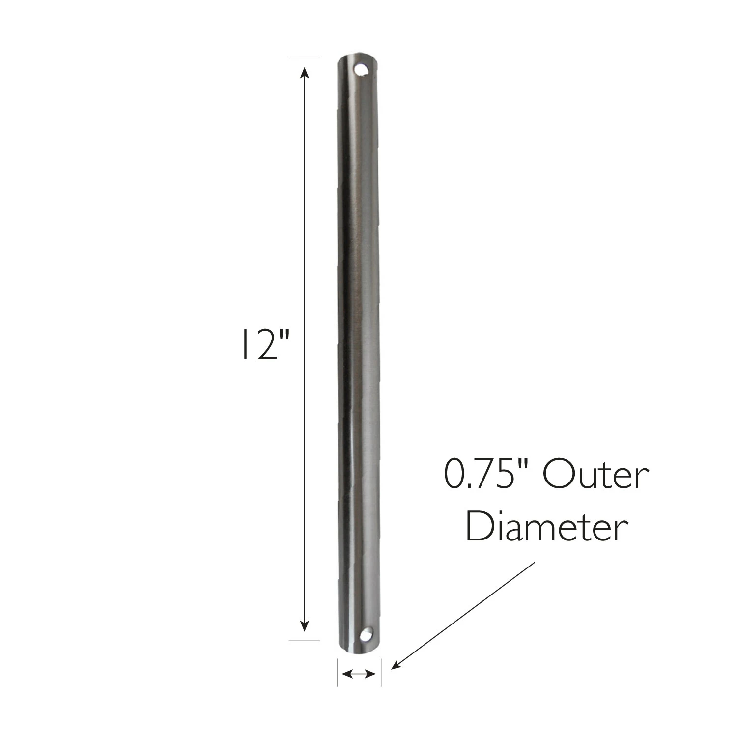 Downrod 12-Inch Ceiling Fan Extension In Satin Nickel 3 Downrod 12-Inch Ceiling Fan Extension In Satin Nickel - Image 3