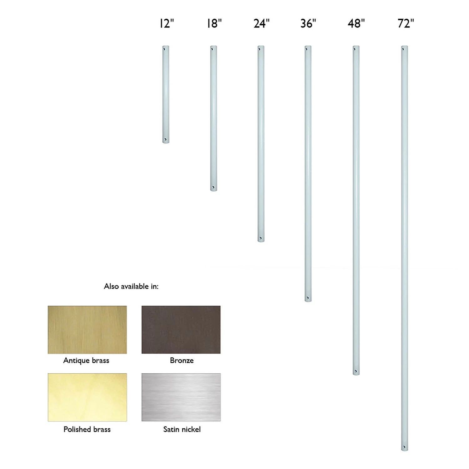 Downrod 12-Inch Ceiling Fan Extension In Satin Nickel 4 Downrod 12-Inch Ceiling Fan Extension In Satin Nickel - Image 4