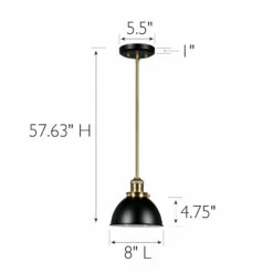 Savannah Pendant In Matte Black And Satin Gold -US Home Sales Store savannah matte black satin gold 1 light pendant 3