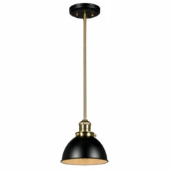 Savannah Pendant In Matte Black And Satin Gold -US Home Sales Store savannah matte black satin gold 1 light pendant 8