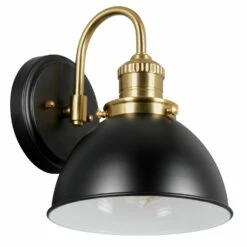 Savannah Wall Light In Matte Black And Satin Gold