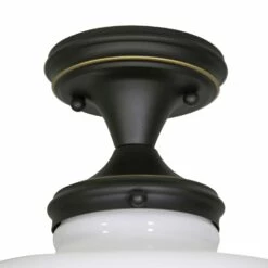 Schoolhouse Ceiling Light In Oil Rubbed Bronze -US Home Sales Store schoolhouse bronze ceiling light 6
