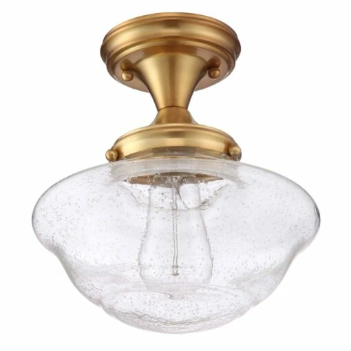 Schoolhouse Ceiling Light In Satin Gold 7 Schoolhouse Ceiling Light In Satin Gold -US Home Sales Store schoolhouse satin gold ceiling light 1