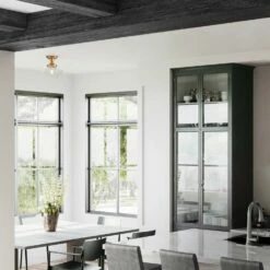 Schoolhouse Ceiling Light In Satin Gold -US Home Sales Store schoolhouse satin gold ceiling light 5