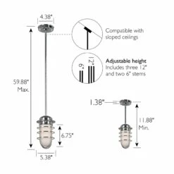 Seaton Pendant In Polished Chrome -US Home Sales Store seaton pendant polished chrome 8