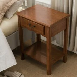Shaker Side Table In Medium Oak -US Home Sales Store shaker side table medium oak 3