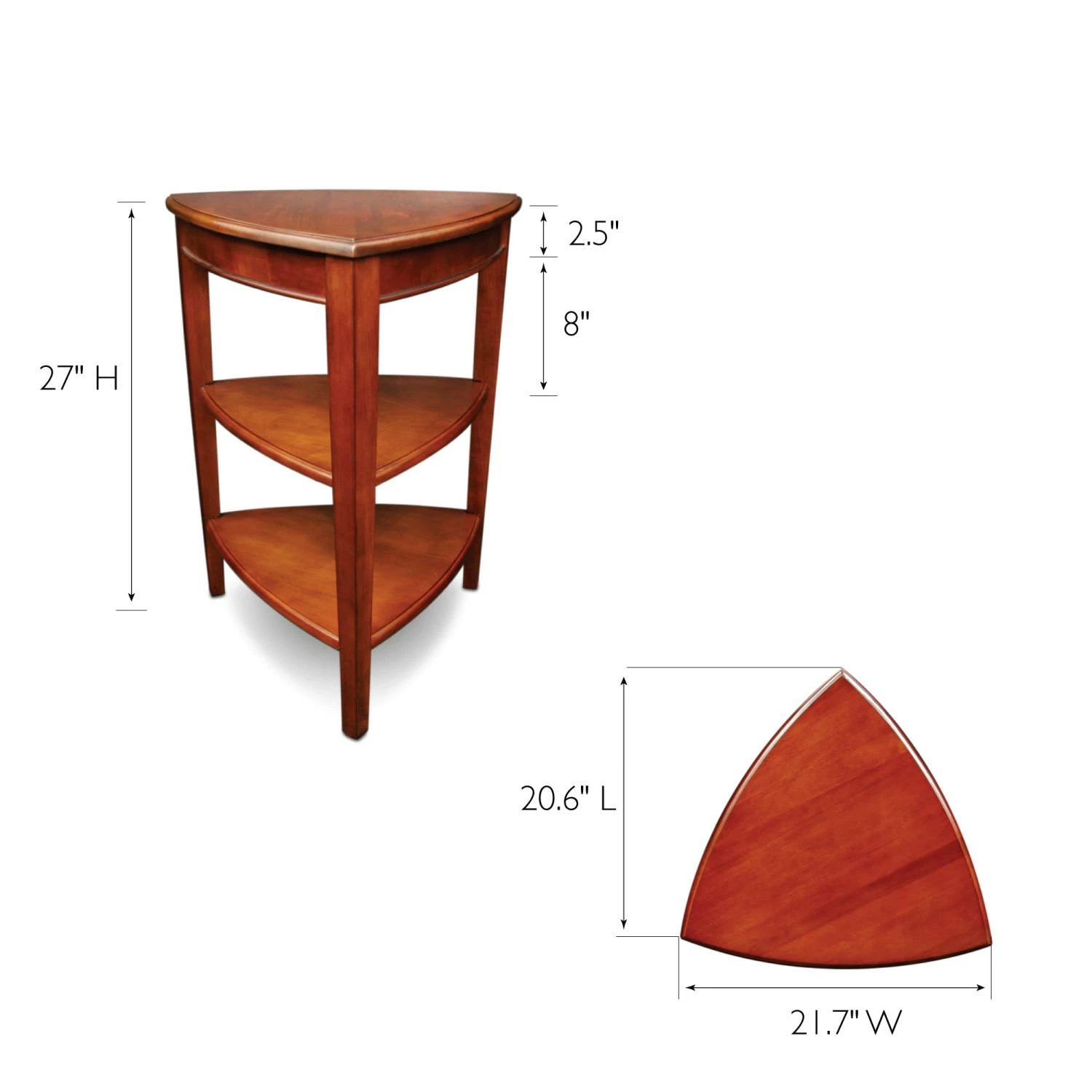 Shield Tier Corner Table In Glazed Auburn 2 Shield Tier Corner Table In Glazed Auburn - Image 2