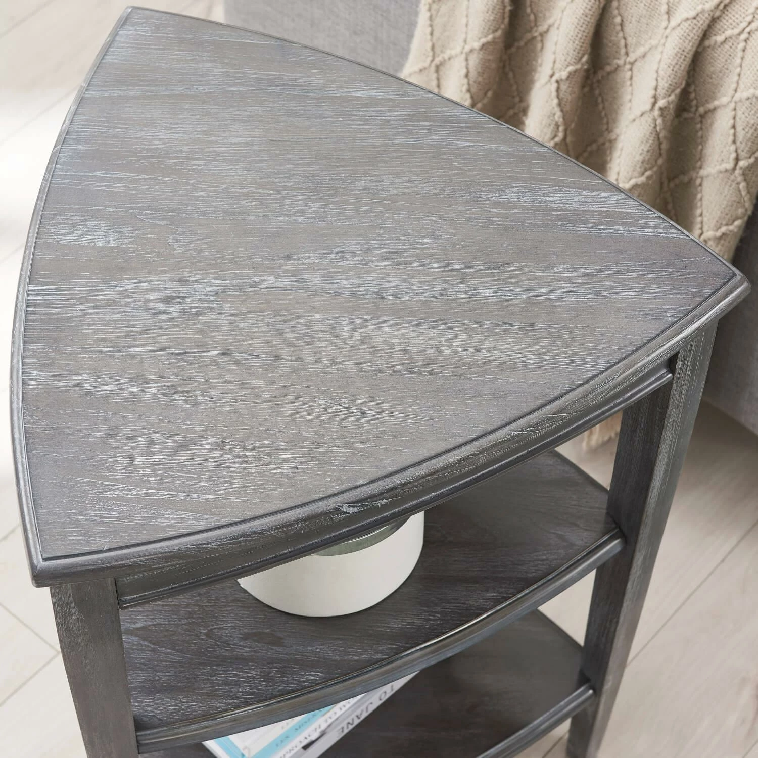 Shield Tier Table In Rustic Gray 3 Shield Tier Table In Rustic Gray - Image 3