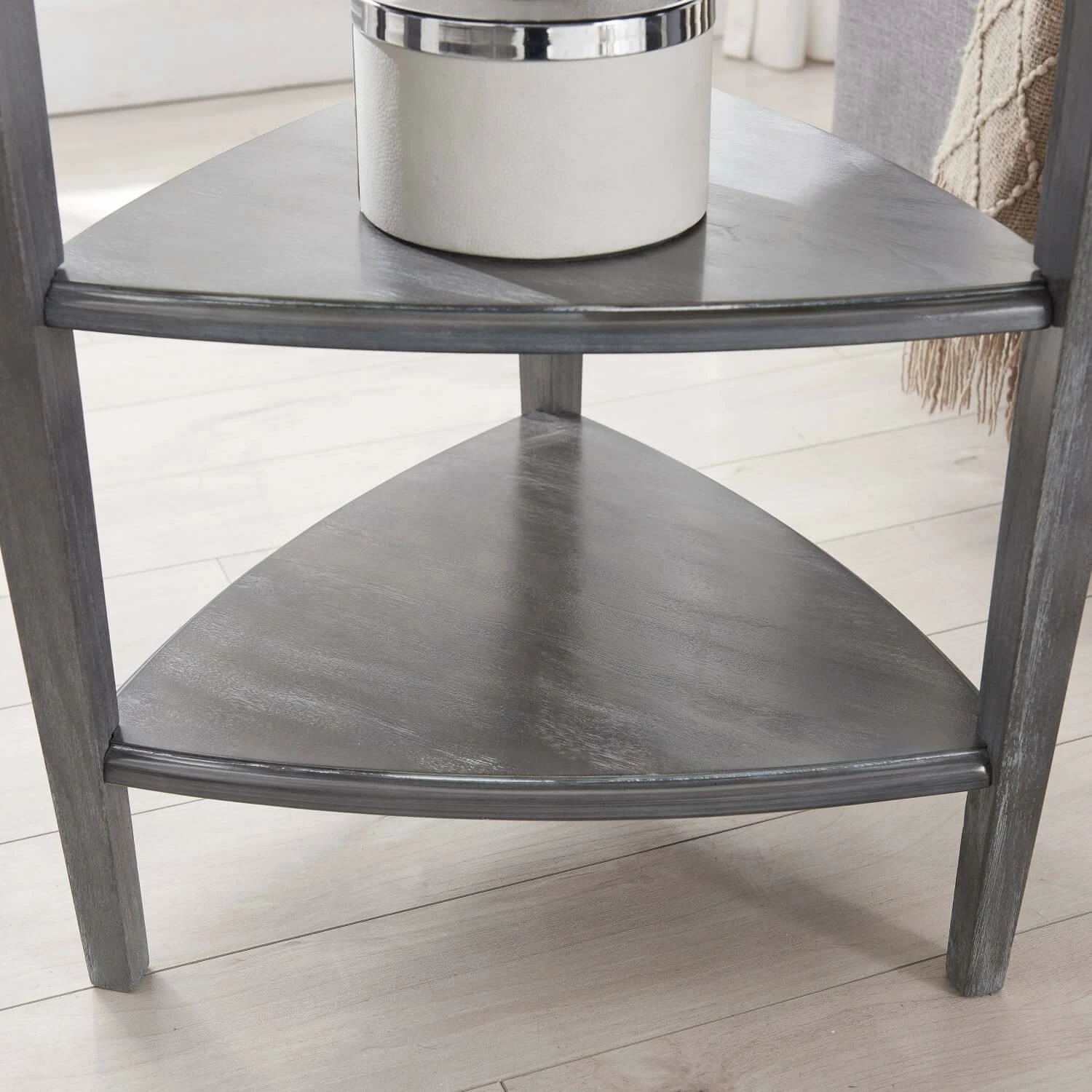 Shield Tier Table In Rustic Gray 5 Shield Tier Table In Rustic Gray - Image 5