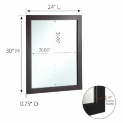 Shorewood Rectangular Wooden Wall Mirror In Espresso, 30-Inch By 24-Inch -US Home Sales Store shorewood 24 inch espresso mirror 6