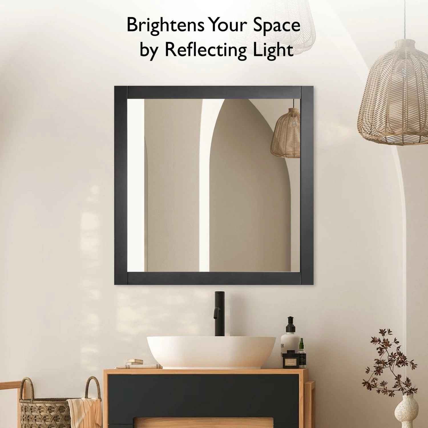 Shorewood Square Wooden Wall Mirror In Espresso, 30-Inch 6 Shorewood Square Wooden Wall Mirror In Espresso, 30-Inch - Image 6