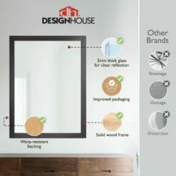 Shorewood Rectangular Wooden Wall Mirror In Espresso, 40-Inch By 30-Inch -US Home Sales Store shorewood 40 inch espresso mirror 2