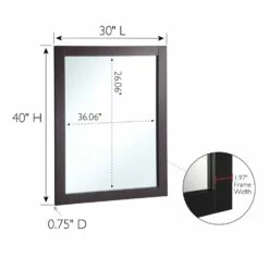 Shorewood Rectangular Wooden Wall Mirror In Espresso, 40-Inch By 30-Inch -US Home Sales Store shorewood 40 inch espresso mirror 6