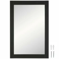 Shorewood Framed Mirror In Matte Black, 24-Inch