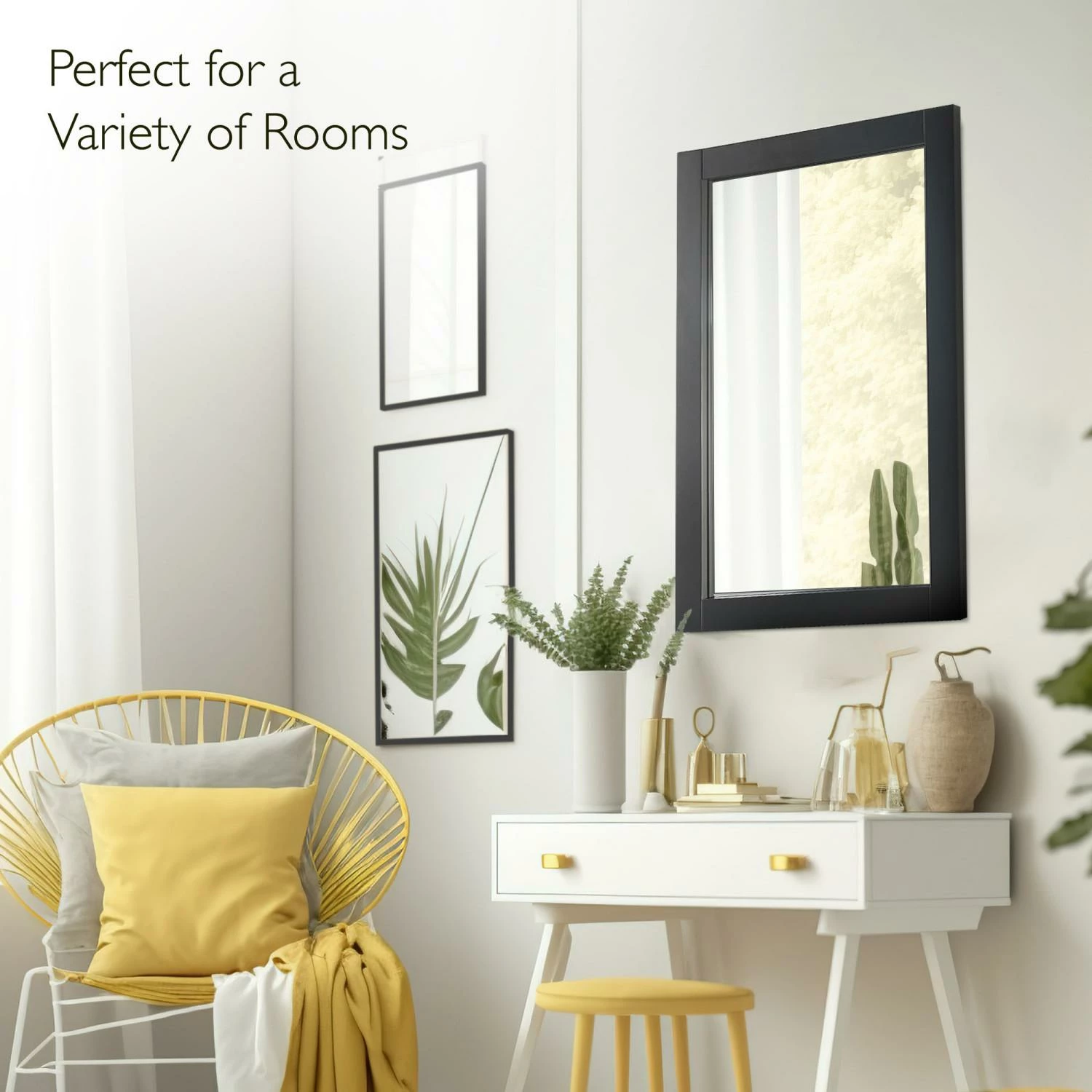 Shorewood Framed Mirror In Matte Black, 24-Inch 7 Shorewood Framed Mirror In Matte Black, 24-Inch - Image 7