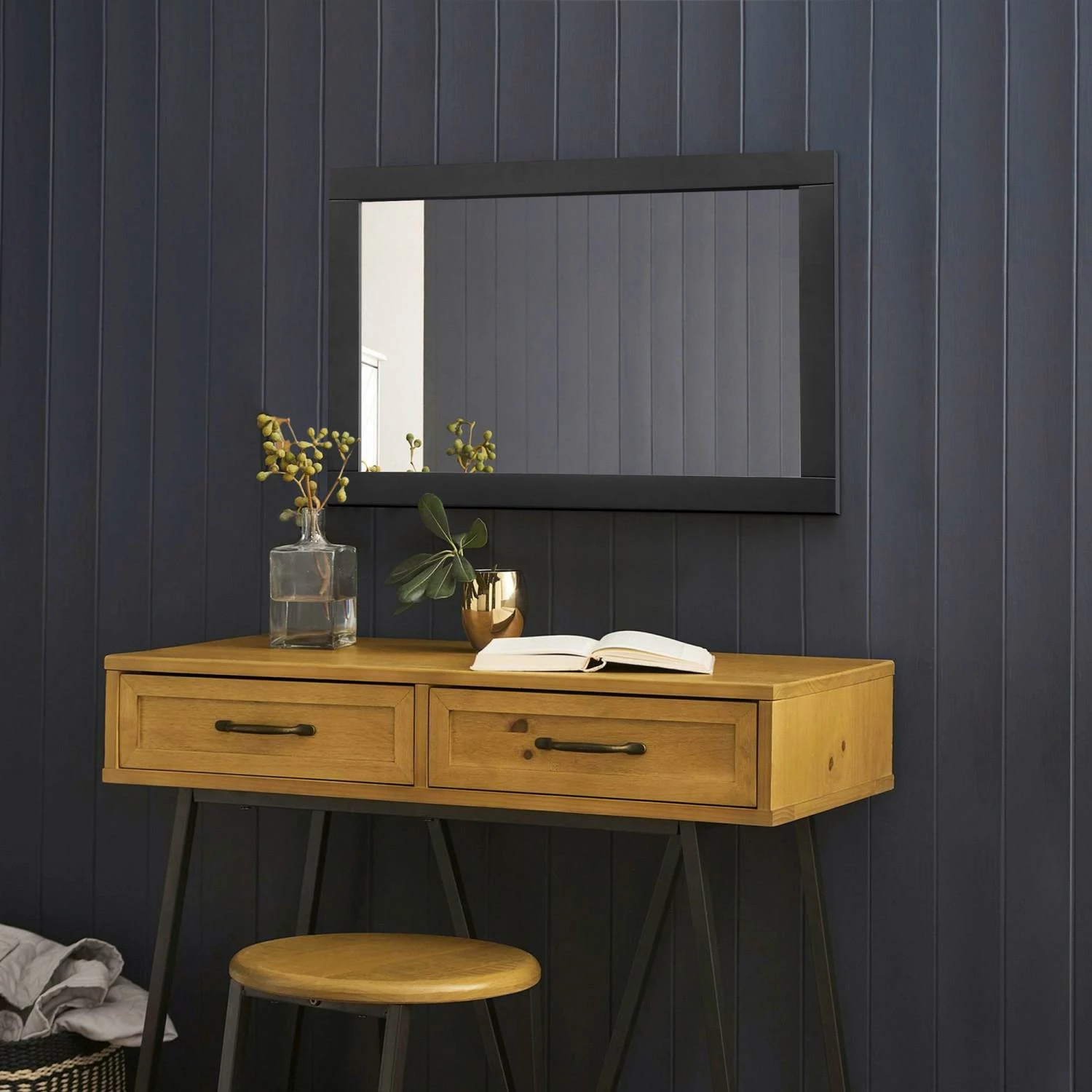 Shorewood Framed Mirror In Matte Black, 24-Inch 13 Shorewood Framed Mirror In Matte Black, 24-Inch - Image 13