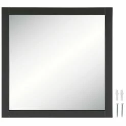 Shorewood Framed Mirror In Matte Black, 30-Inch